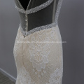 Designer Luxury Beaded Ball Gown Embroidery Lace Champagne Wedding Dress